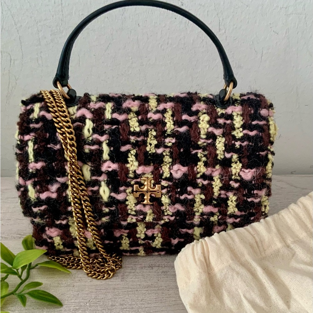 NEW TORY BURCH KIRA TWEED CONVERTIBLE CROSSBODY CHAIN WALLET